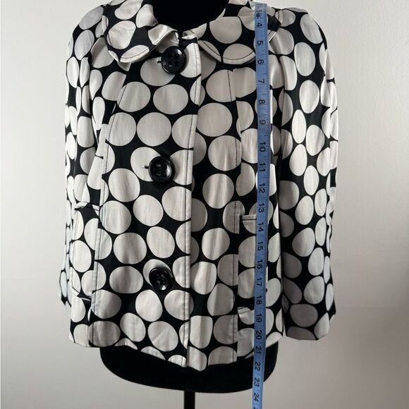 Vertigo Paris Black and White Geometric Cape blazer women’s medium - Picture 2 of 14